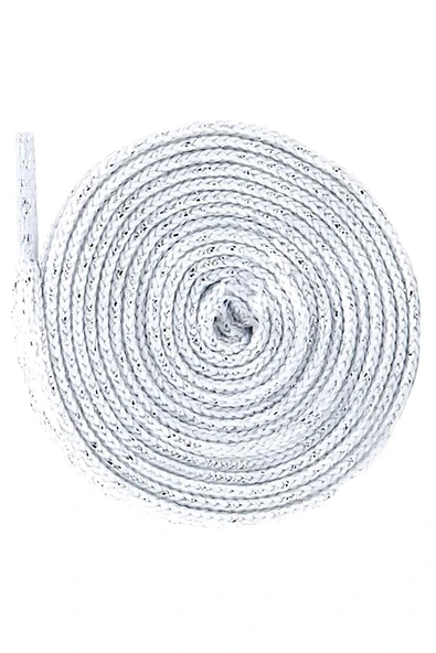 Beyaz Simli 1 cm Kalınlığında 1 Çift 100 Cm Yassı Spor Ayakkabı Bağcığı ürün görseli