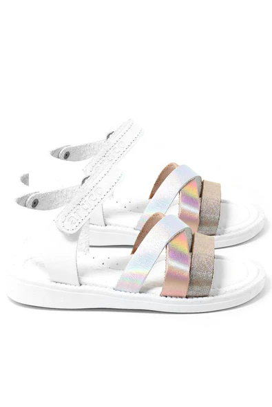 Artico Alexia Hakiki Deri Vaketa Pembe Beyaz Kız Çocuk Bebek Sandalet - 7