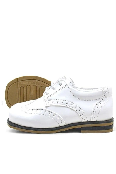 Rakerplus Titan Beyaz Rugan Bağcıklı Klasik Erkek Çocuk Klasik Ayakkabı - Resim 12