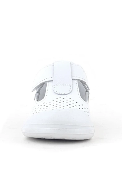 Rakerplus Shaun Hakiki Deri Beyaz Cilt Cırtlı Anatomik Bebek Sandalet - 3