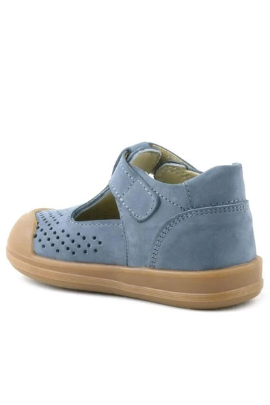 Rakerplus Shaun Hakiki Deri Gri Cırtlı Anatomik Bebek Sandalet - Resim 4