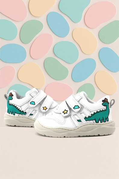 Rakerplus Tbons Özel Tasarım Schaggy Hakiki Deri Beyaz Bebek Spor Ayakkabı ürün görseli