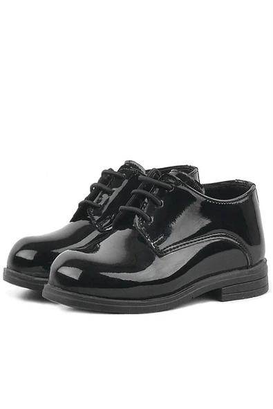 Rakerplus Siyah Rugan Bağcıklı Oxford Çocuk Okul Ayakkabısı - 3