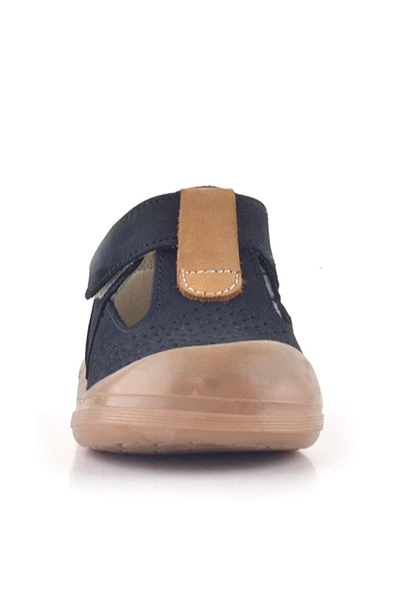 Rakerplus Shaun Hakiki Deri Siyah Taba Cırtlı Anatomik Bebek Sandalet - 3