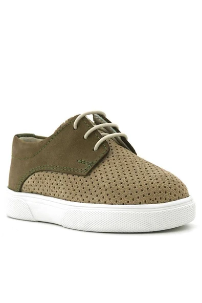 Rakerplus Hakiki Deri Vizon Haki Lastikli Erkek Çocuk Günlük Ayakkabı - Resim 10