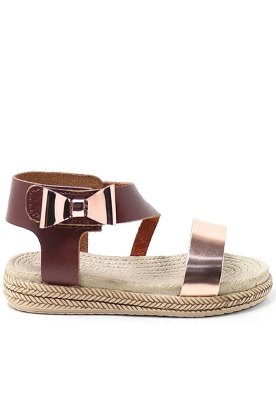 Artico Elenis Hakiki Deri Kahverengi Bakır Kız Bebek Sandalet - 2