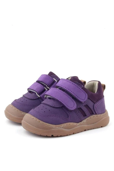 Rakerplus Schaggy Hakiki Deri Mor Kız Bebek Spor Ayakkabı - Resim 5