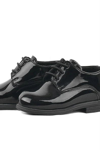 Rakerplus Siyah Rugan Bağcıklı Oxford Çocuk Okul Ayakkabısı - 12