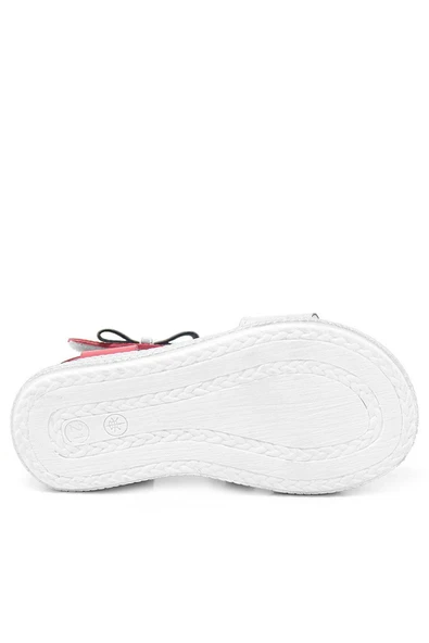 Artico Elenis Hakiki Deri Kırmızı Gümüş Kız Bebek Sandalet - 7