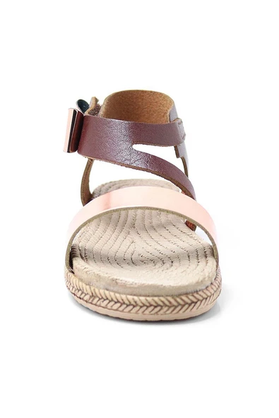 Artico Elenis Hakiki Deri Kahverengi Bakır Kız Bebek Sandalet - 4