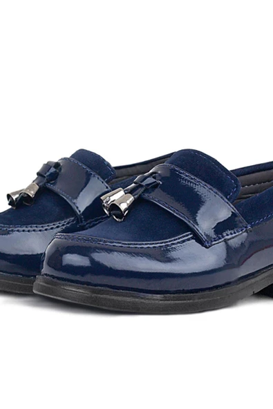 Rakerplus Lacivert Rugan Loafer Erkek Bebek Ayakkabı - 7