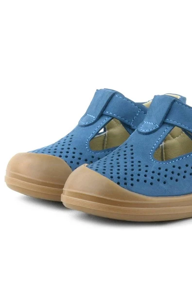 Rakerplus Shaun Hakiki Deri Lacivert Cırtlı Anatomik Bebek Sandalet - 8
