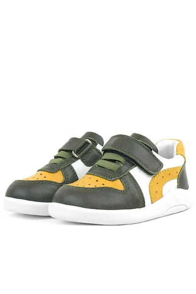 Rakerplus Hakiki Deri Haki Sarı Anatomik Bebek Spor Ayakkabı - Resim 4