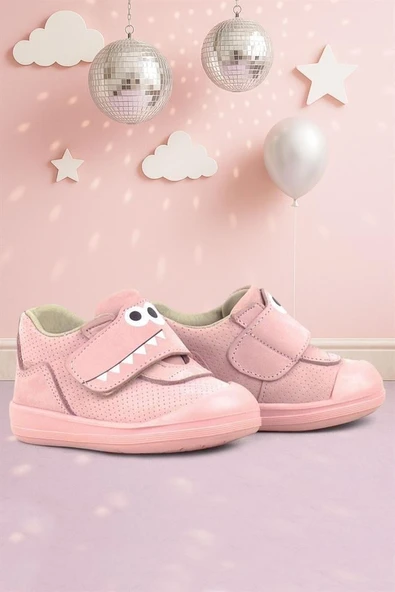 Rakerplus Dino Hakiki Deri Pudra Yüksek Bilekli Bebek Ayakkabı