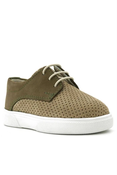 Rakerplus Hakiki Deri Vizon Haki Lastikli Erkek Çocuk Günlük Ayakkabı - Resim 2