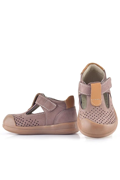 Rakerplus Shaun Hakiki Deri Kum Taba Cırtlı Anatomik Bebek Sandalet - 8