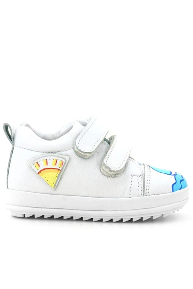 Rakerplus Tbons Özel Tasarım Scrat Hakiki Deri Beyaz İlk Adım Ayakkabısı - Resim 3