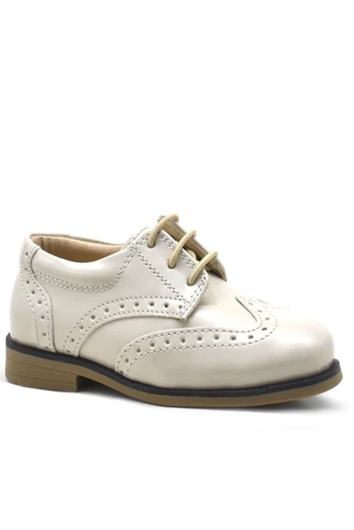 Rakerplus Bej Rugan Bağcıklı Klasik Erkek Çocuk Ayakkabı - Resim 8