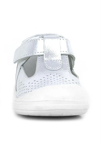 Rakerplus Shaun Hakiki Deri Beyaz Simli Cırtlı Anatomik Bebek Sandalet Ayakkabı - Resim 10