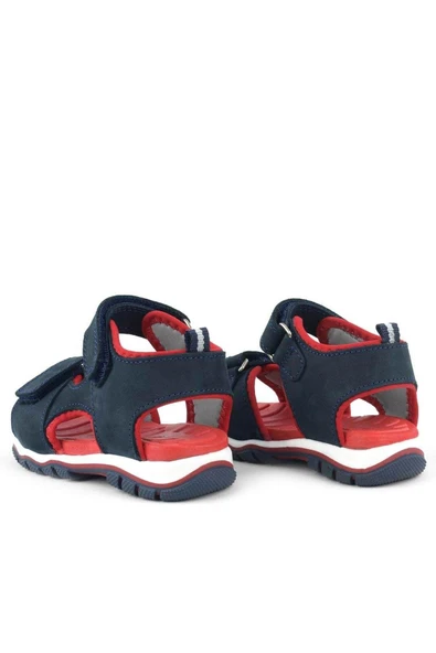 Rakerplus Hakiki Deri Lacivert Cırtlı Bebek Sandalet - 6