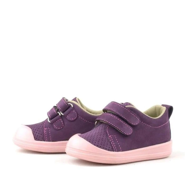 Rakerplus Sonic Hakiki Deri Mor Cırtlı Anatomik Bebek Spor Ayakkabı Sneaker - Resim 12