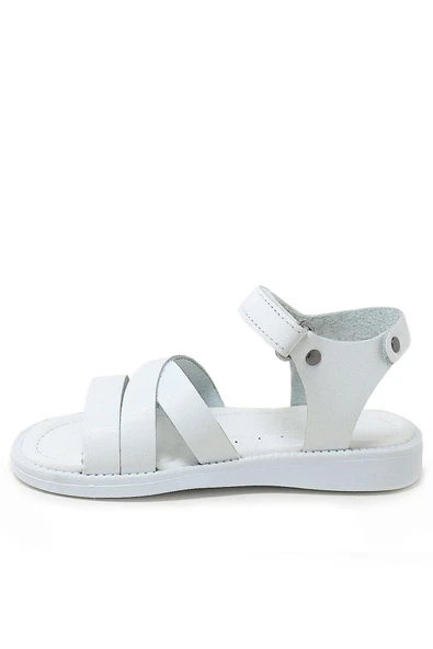 Artico Alexia Hakiki Deri Vaketa Beyaz Kız Çocuk Bebek Sandalet - 3