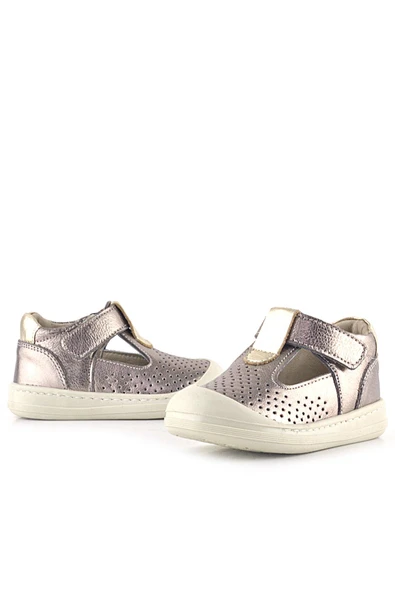 Rakerplus Shaun Hakiki Deri Altın Cırtlı Anatomik Kız Bebek Sandalet - 8