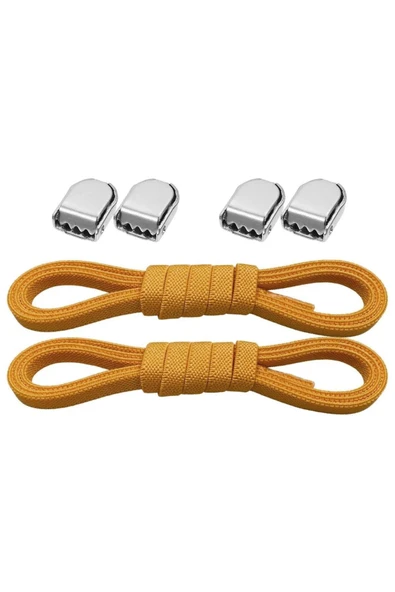 Akıllı Kilitli Ayarlanabilir 1 Çift Hardal Sarı 6 MM Lastik Pratik Bağcık ürün görseli