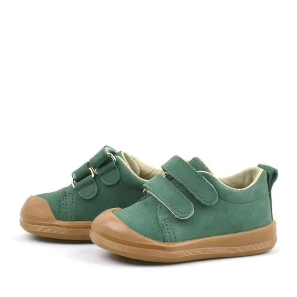 Rakerplus Sonic Hakiki Deri Yeşil Cırtlı Anatomik Bebek Spor Ayakkabı Sneaker - 5