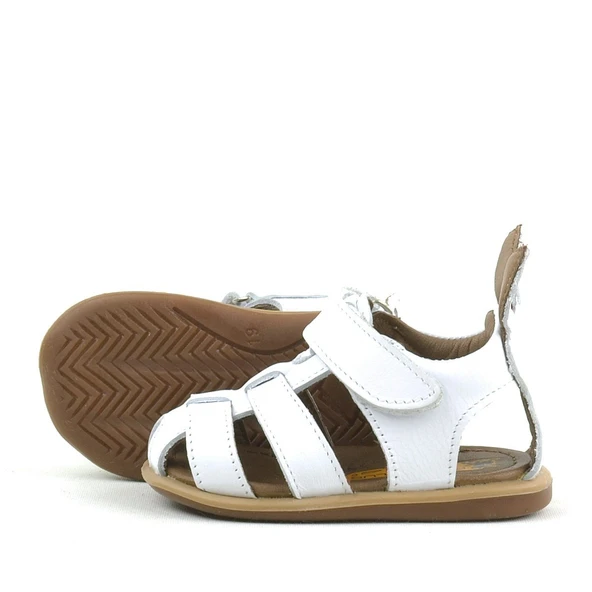 Rakerplus Bunny Hakiki Deri Beyaz Cırtlı Bebek Sandalet - 8