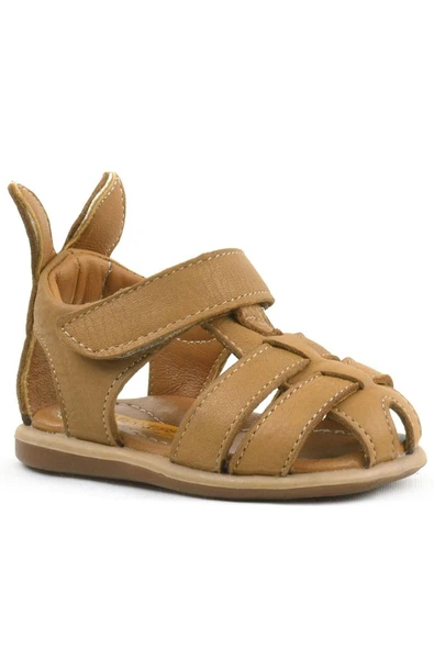 Rakerplus Bunny Hakiki Deri Taba Cırtlı Bebek Sandalet