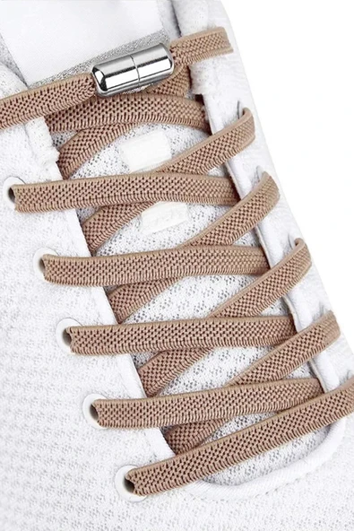 Ayarlanabilir 1 Çift Vizon Vidalı Kapsül Uçlu 6 MM Lastik Pratik Bağcık - Resim 2