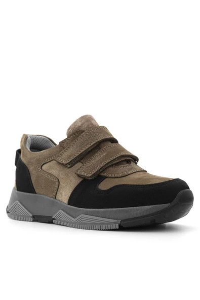 Rakerplus Hakiki Deri Kahverengi Siyah Çocuk Sneakers Spor Ayakkabı ürün görseli