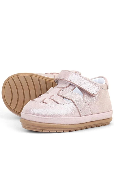 Rakerplus Muppet Hakiki Deri Simli Pudra Cırtlı Anatomik Bebek Sandalet Ayakkabı - 4