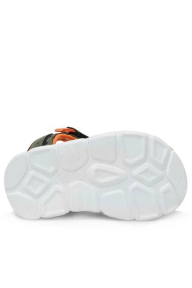 Haki Yeşil Turuncu Bebek Sandalet Ayakkabı - 4