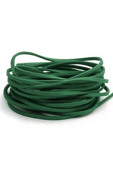 Hakiki Deri Yeşil 5 MM 10 M Kordon Bağcık ürün görseli