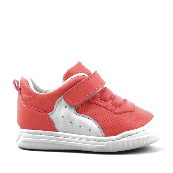 Rakerplus Pup Hakiki Deri Kırmızı Cırtlı Lastikli İlk Adım Bebek Ayakkabı - Resim 3