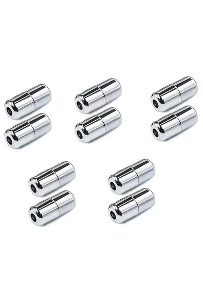 Vidalı Gümüş Renk 5 Çift Ayakkabı Bağcık Ucu - Resim 3