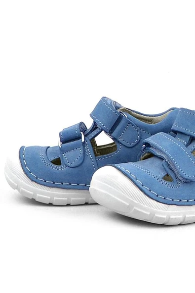 Rakerplus Ruby Hakiki Deri Mavi Yazlık İlk Adım Ayakkabısı - Resim 7