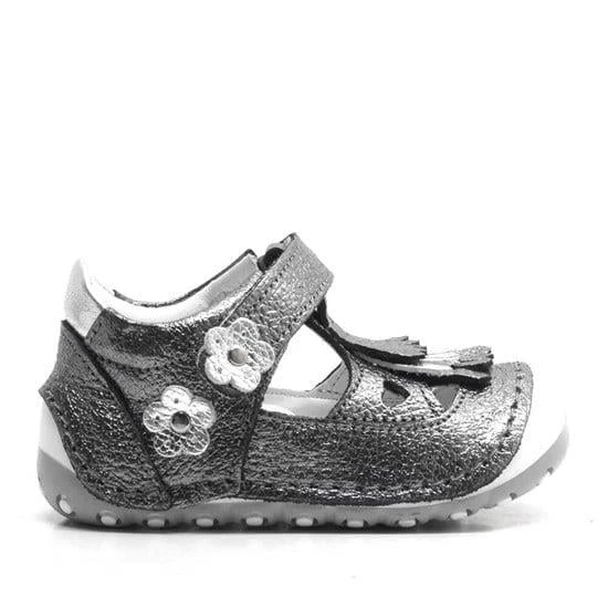 Hakiki Deri Püsküllü Gümüş Cırtlı Yazlık İlk Adım Ayakkabı ürün görseli 1