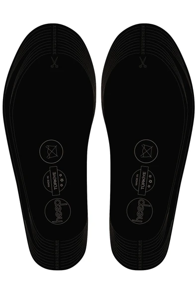 Heep Hakiki Deri Ve Anatomik Siyah 25-35 Numara Çocuk Ayakkabı İç Tabanlığı - Resim 3