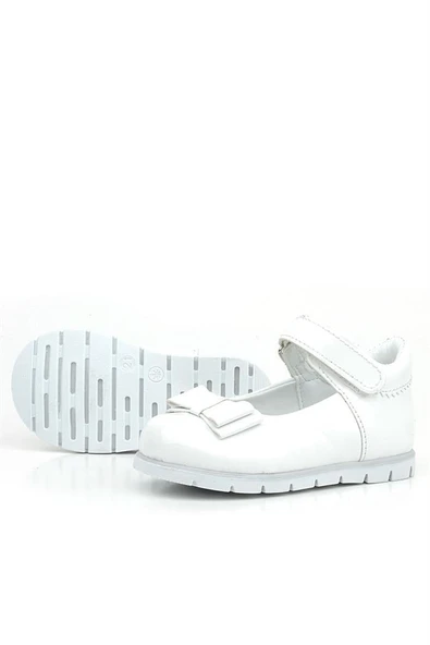 Rakerplus Beyaz Rugan Fiyonklu Kız Bebek Babet Ayakkabı - Resim 12