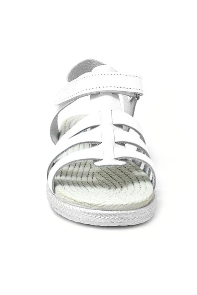 Artico Bellini Beyaz Hakiki Deri Vaketa Kız Çocuk Sandalet - 4