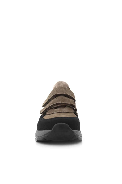 Rakerplus Hakiki Deri Kahverengi Siyah Çocuk Sneakers Spor Ayakkabı - Resim 3