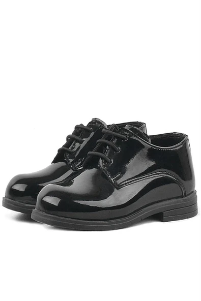 Rakerplus Siyah Rugan Bağcıklı Oxford Çocuk Okul Ayakkabısı - 10