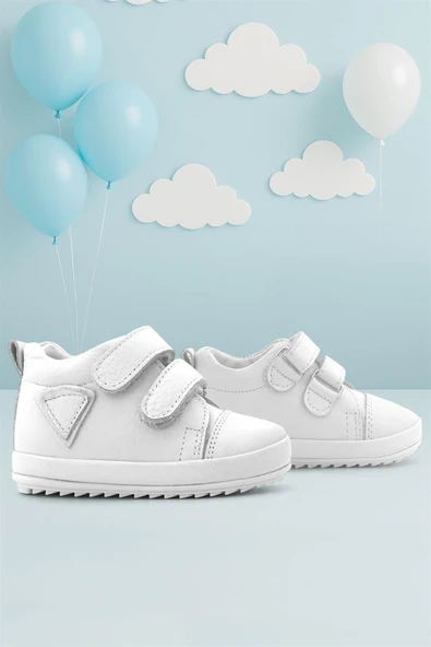 Rakerplus Scrat Hakiki Deri Beyaz İlk Adım Ayakkabısı ürün görseli 1