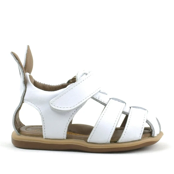 Rakerplus Bunny Hakiki Deri Beyaz Cırtlı Bebek Sandalet - 2
