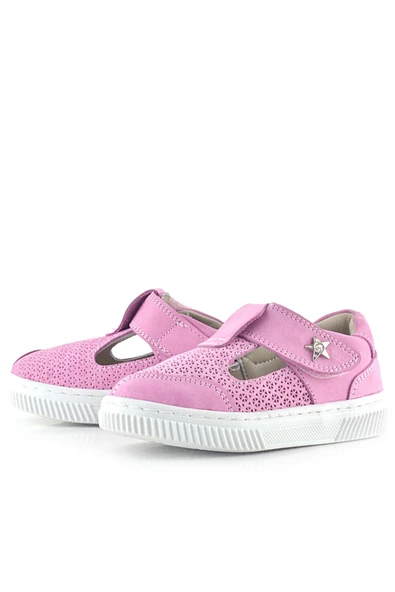 Rakerplus Bheem Hakiki Deri Pembe Cırtlı Yıldız Detaylı Bebek Sandalet - 5