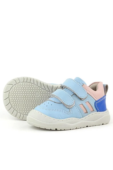 Rakerplus Schaggy Hakiki Deri Mavi Pudra Kız Bebek Spor Ayakkabı - 6