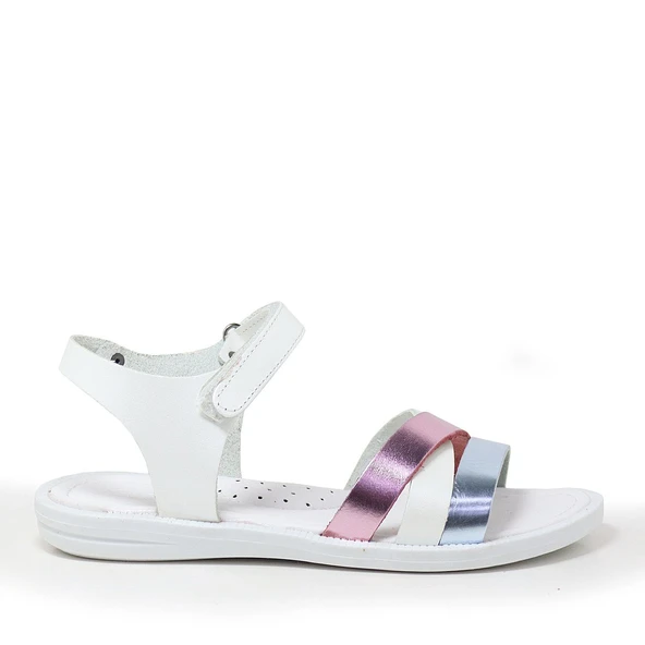 Artico Alexia Hakiki Deri Vaketa Beyaz Kız Çocuk Sandalet - 2